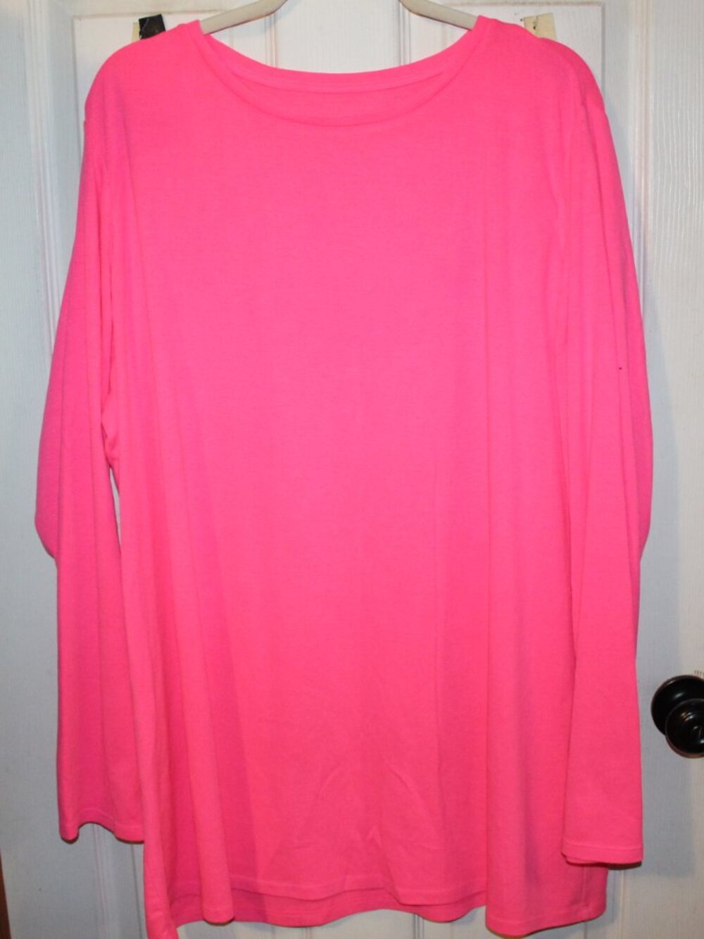 NWT Lane Bryant bright pink long sleeve tee top 26/28L PRETTY PINK!